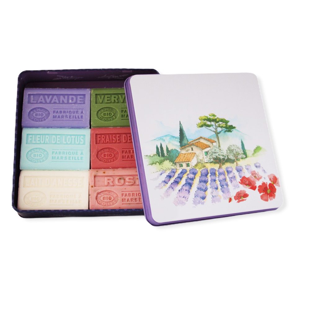 Pudełko metalowe 6 x 60g CHAMP DE LAVANDE