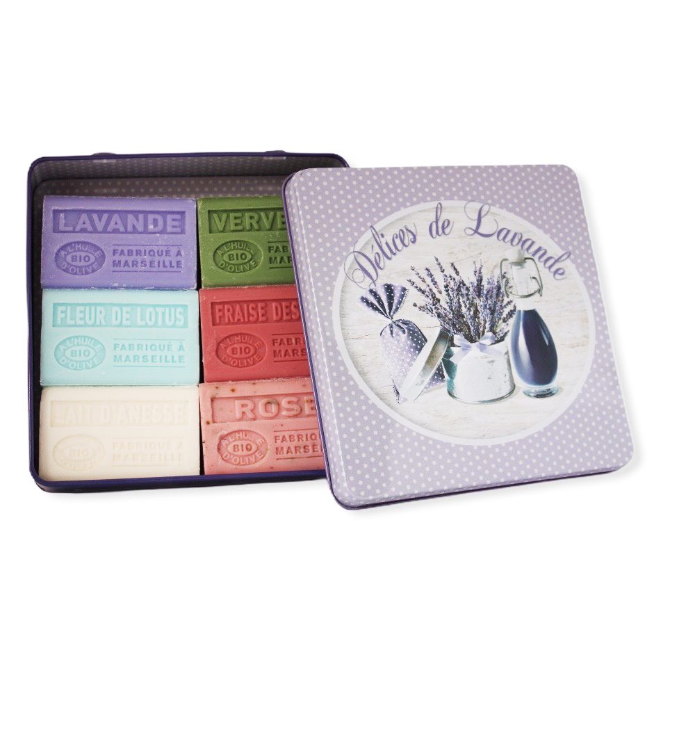 Pudełko metalowe 6 x 60g DÉLICE DE LAVANDE