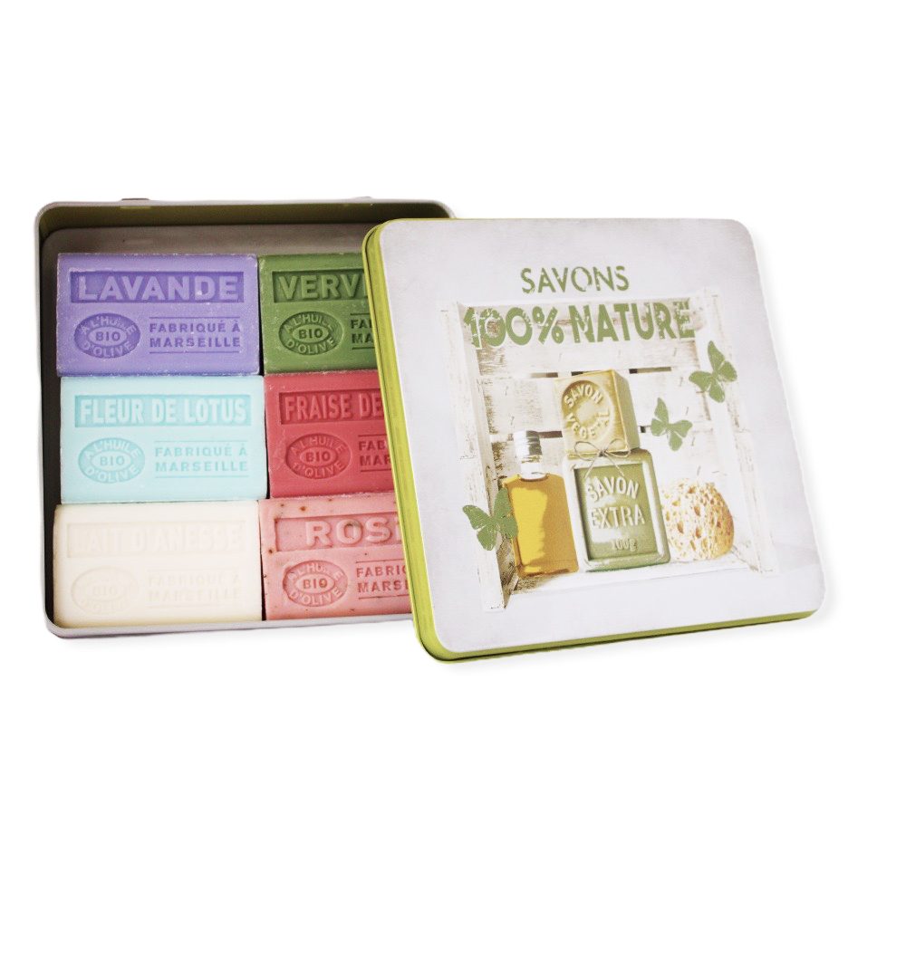 Pudełko metalowe 6 x 60g SAVON 100% NATURE