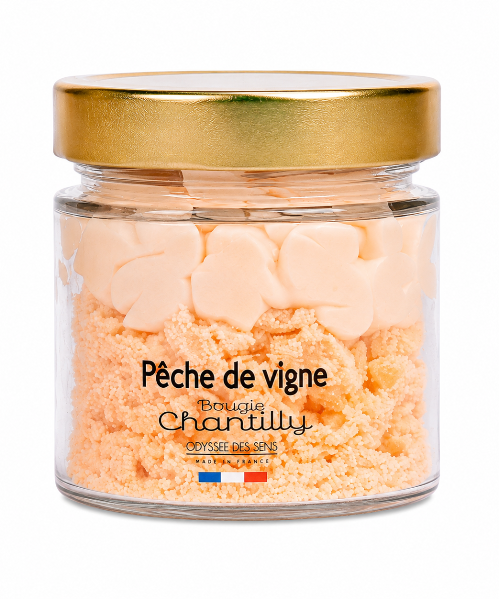 Świeca Chantilly 150g o zapachu Brzoskwini Winorośli