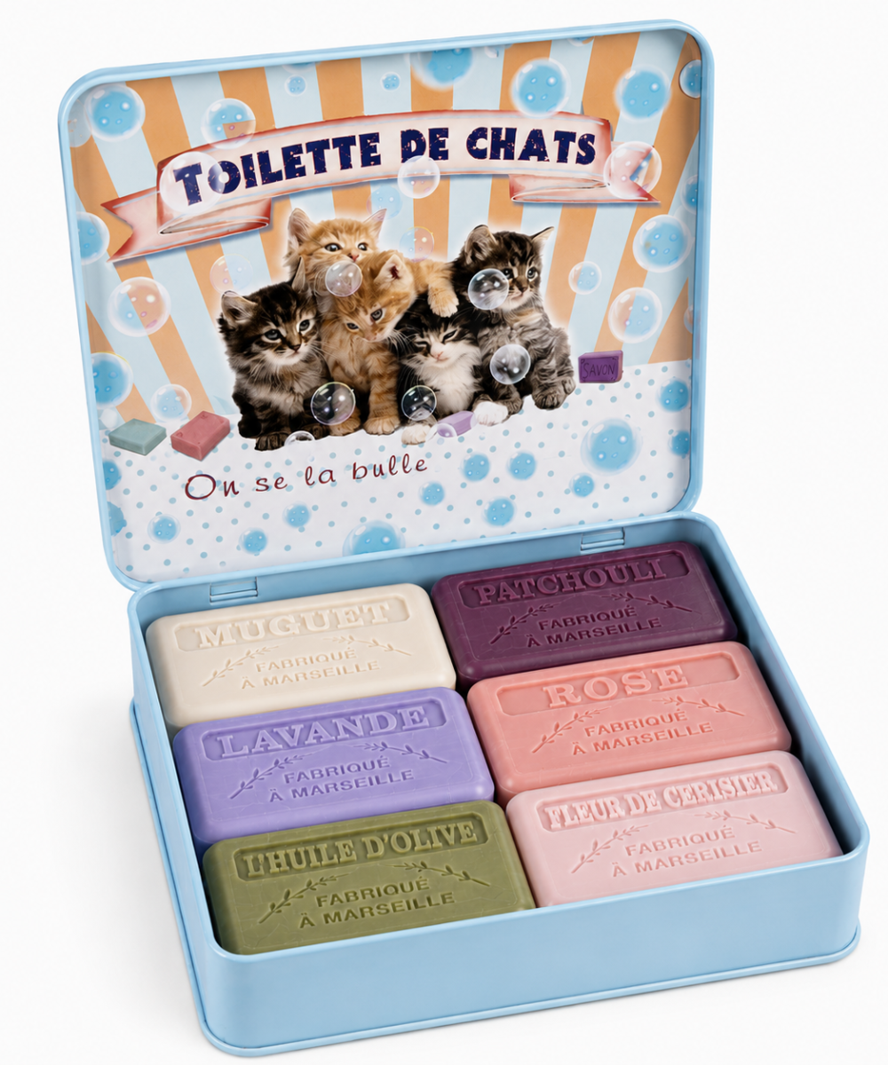 Zestaw 6 mydeł marsylskich – Toilette de Chats