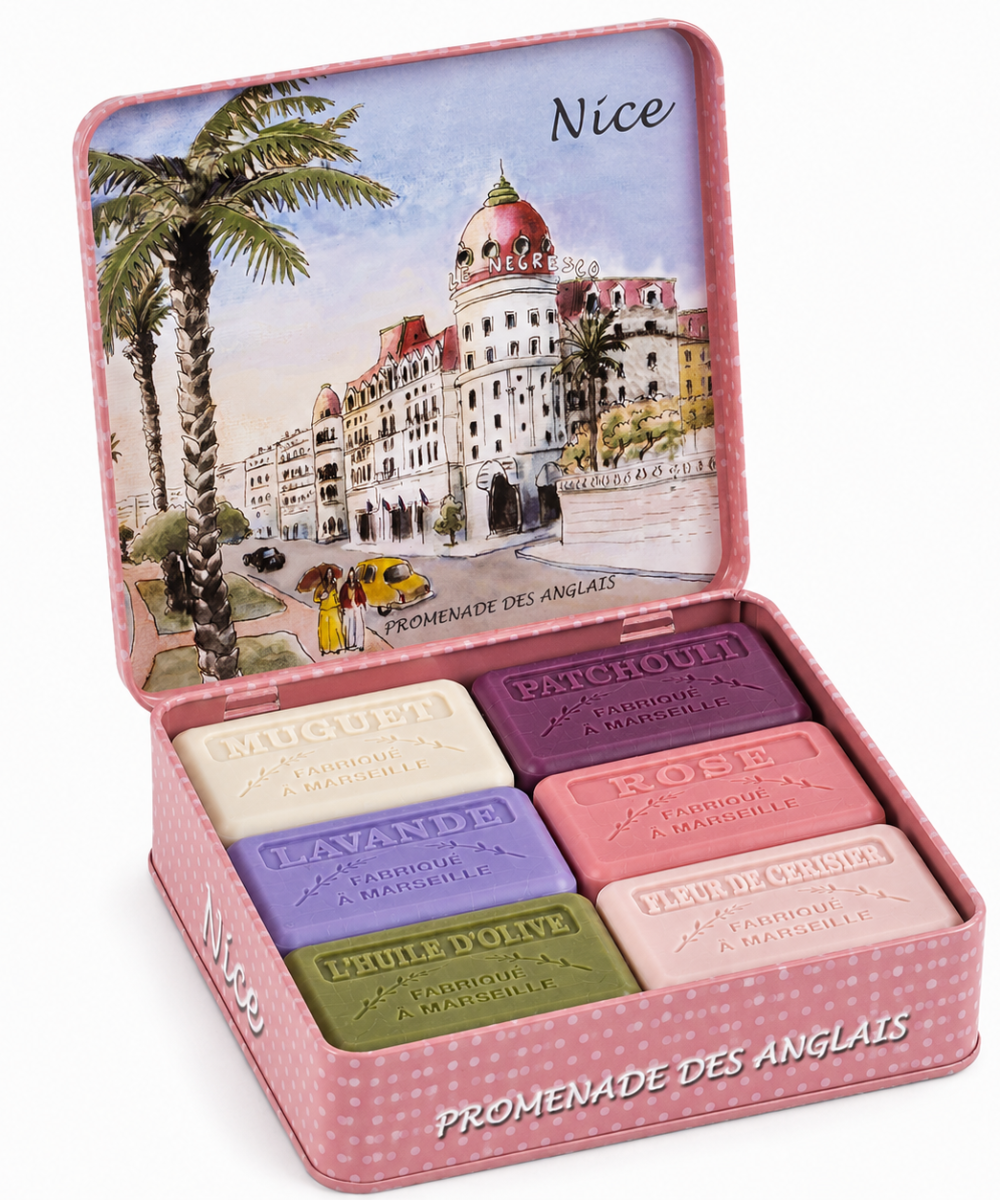 Zestaw 6 Mydeł Marsylskich 60g – Nice, Promenade des Anglais