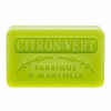 Savonnette marseillaise parfumée Citron vert 60 g sur fond blanc