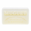 Savonnette marseillaise parfumée Muguet 60 g sur fond blanc