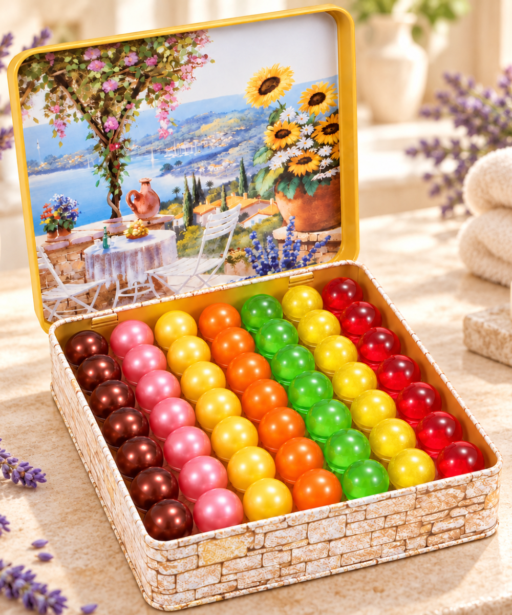Coffret cadeau Terrasse Provençale avec 49 perles de bain